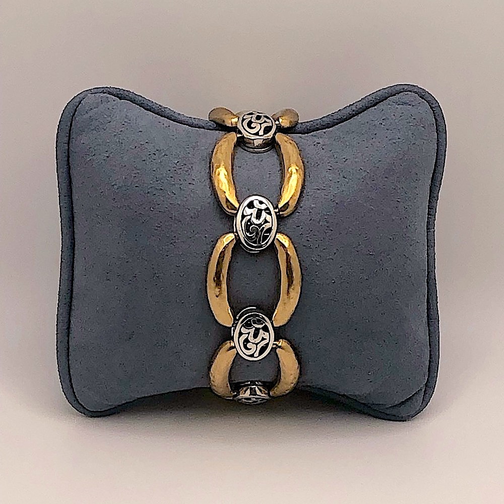 Brighton silver and gold tone hammered bracelet.